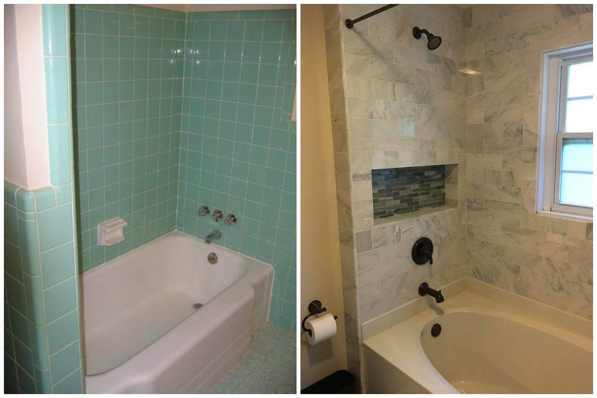 Before and after: Highview Hall bath tub