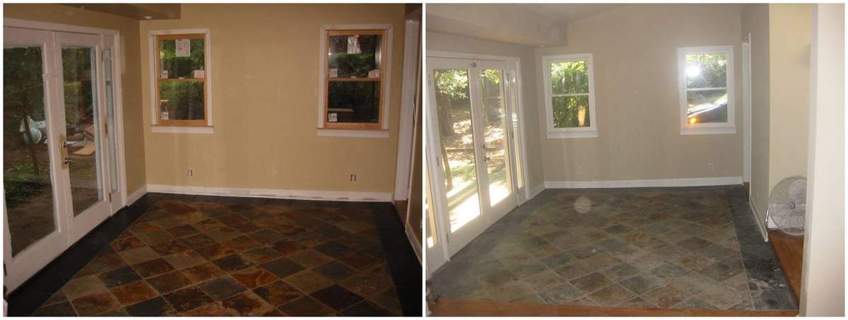 Before and after: Pine Ranch Living room (windows)