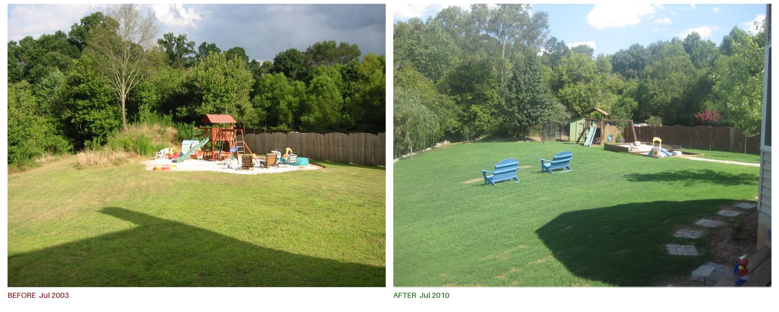 Rose CT Haven Backyard, before and after